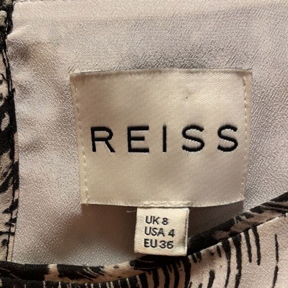 REISS Heidi Snake Print Flared Dress - Picture 5 of 10